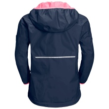 Jack Wolfskin Rain Jacket Rainy (windproof and waterproof) indigo blue/pink for teenagers